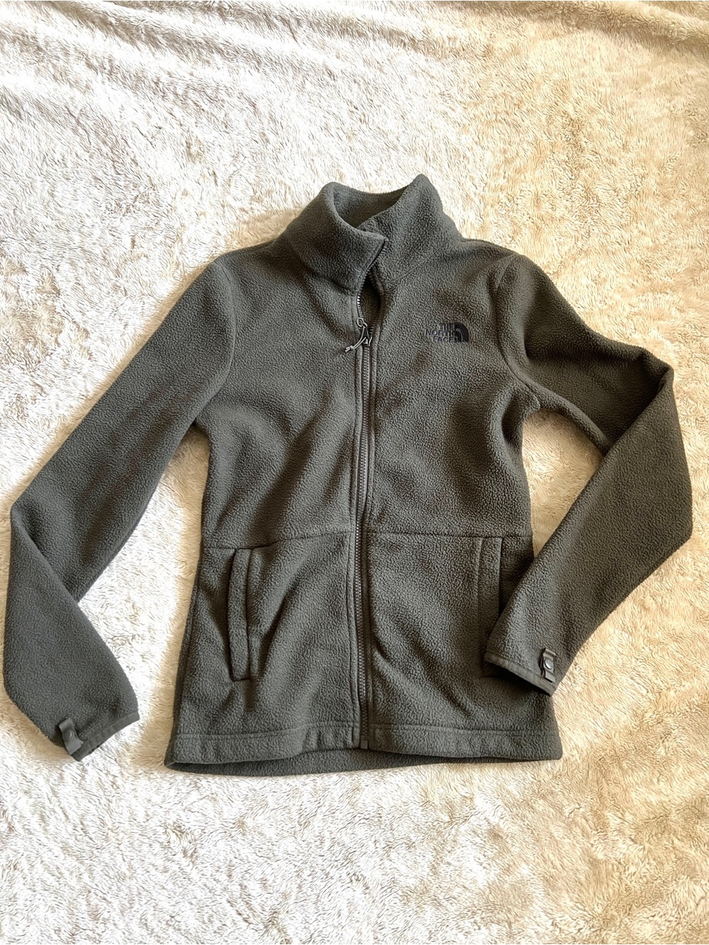 THE NORTH FACE Women's Forest Green Zip Up Fleece Sweater Size XS